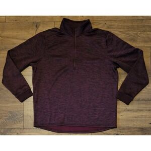 Under Armour 1/4 Zip Sweater Mens XL Burgundy Cold Gear‎ Loose Fleece Line